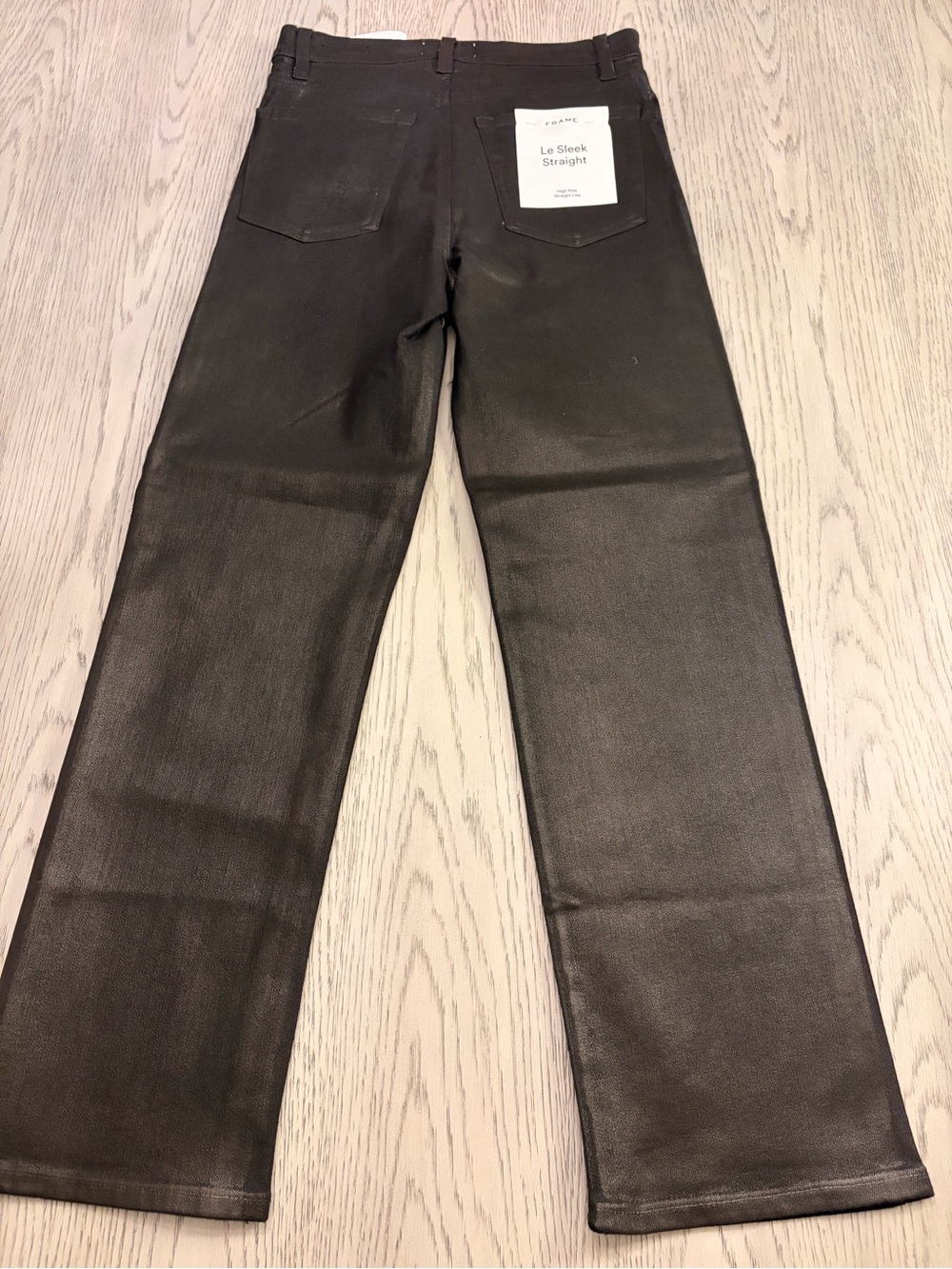 NWT Frame Le Sleek Coated High Rise Straight Jeans in Mood Ring Size 28 - Picture 5 of 12